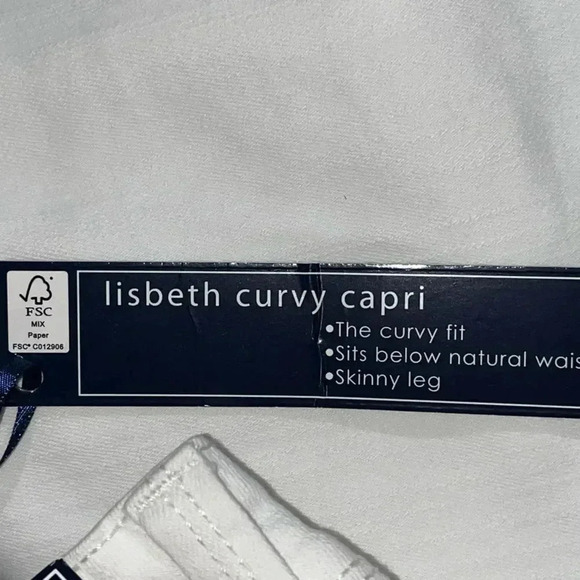 Bandolino size 10P stretch curvy white denim capris with embellished ankles NWT - Picture 11 of 15